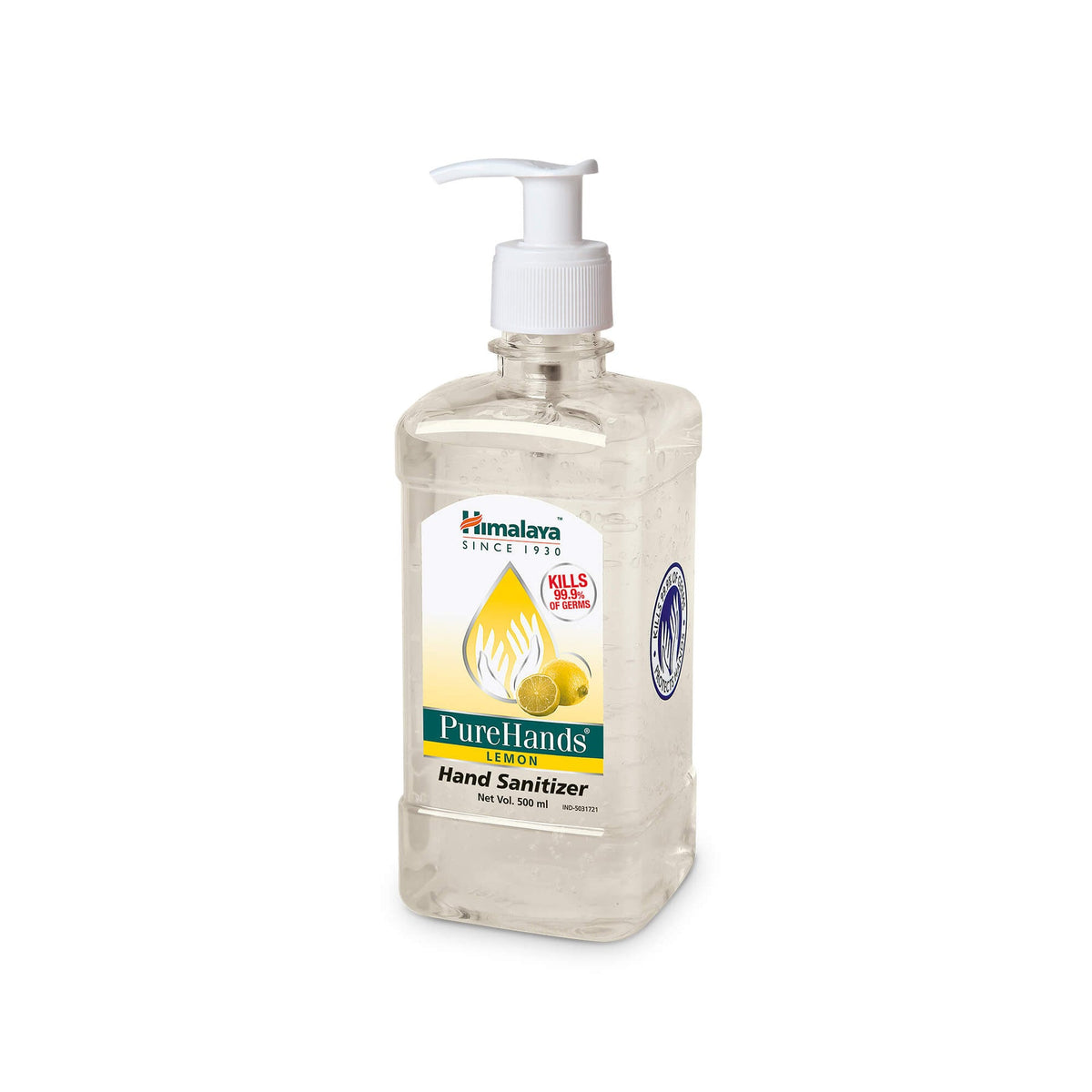 Himalaya Purehands Hand Sanitizer, Safe For Regular Use | 500ml (Lemon Sanitizer)