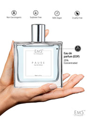 EM5 Pause EDP Perfume For Men 50 Ml 1.7 Fl.oz. | Strong & Long Lasting | Aromatic Fresh Amber | Luxury Gift For Men