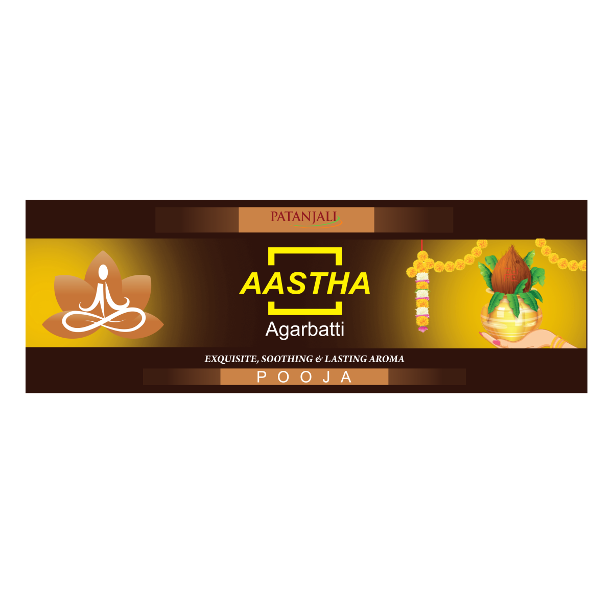 Patanjali Aastha Agarbatti Pooja,18 Stick, With Exquisite, Soothing & Long Lasting Aroma | 22gm