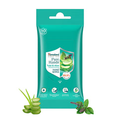 Himalaya Pure Hands Tulsi & Aloe Moisturizing Hand Wipes | 10 Wipes