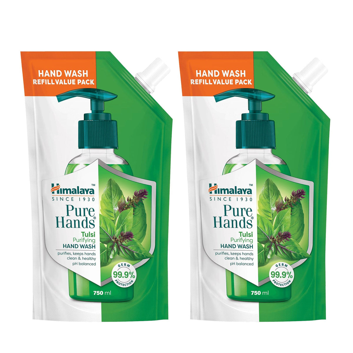 Himalaya Pure Hands Tulsi Purifying Hand Wash - 750ml (Pack Of 2)