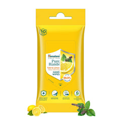 Himalaya Pure Hands Tulsi & Lemon Deep Cleansing Hand Wipes | 10 Wipes
