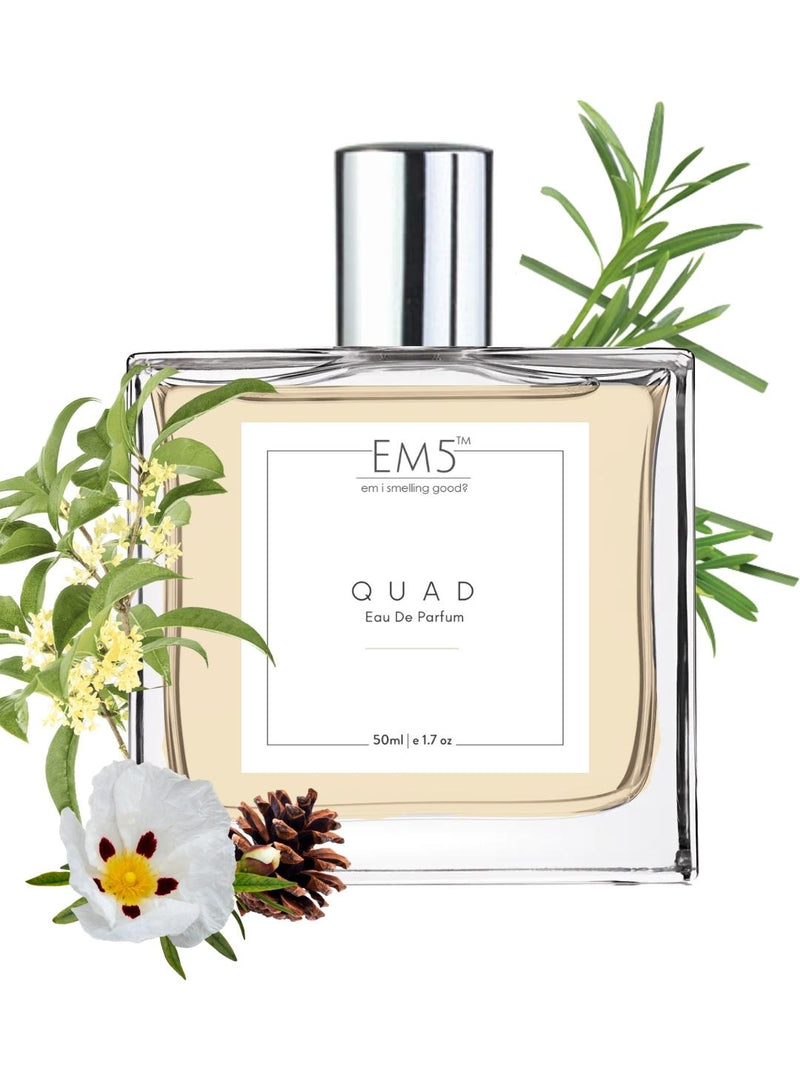 EM5 Quad Eau De Parfum For Men 50 Ml 1.7 Fl.oz. | Strong And Long Lasting | Tobacco Vanilla Woody Cinnamon | Luxury Gift For Men