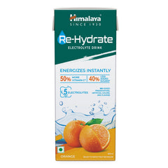 Himalaya Re-Hydrate Electrolyte Drink, For Instant Hydration & Energy | Orange Flavour, 200ml