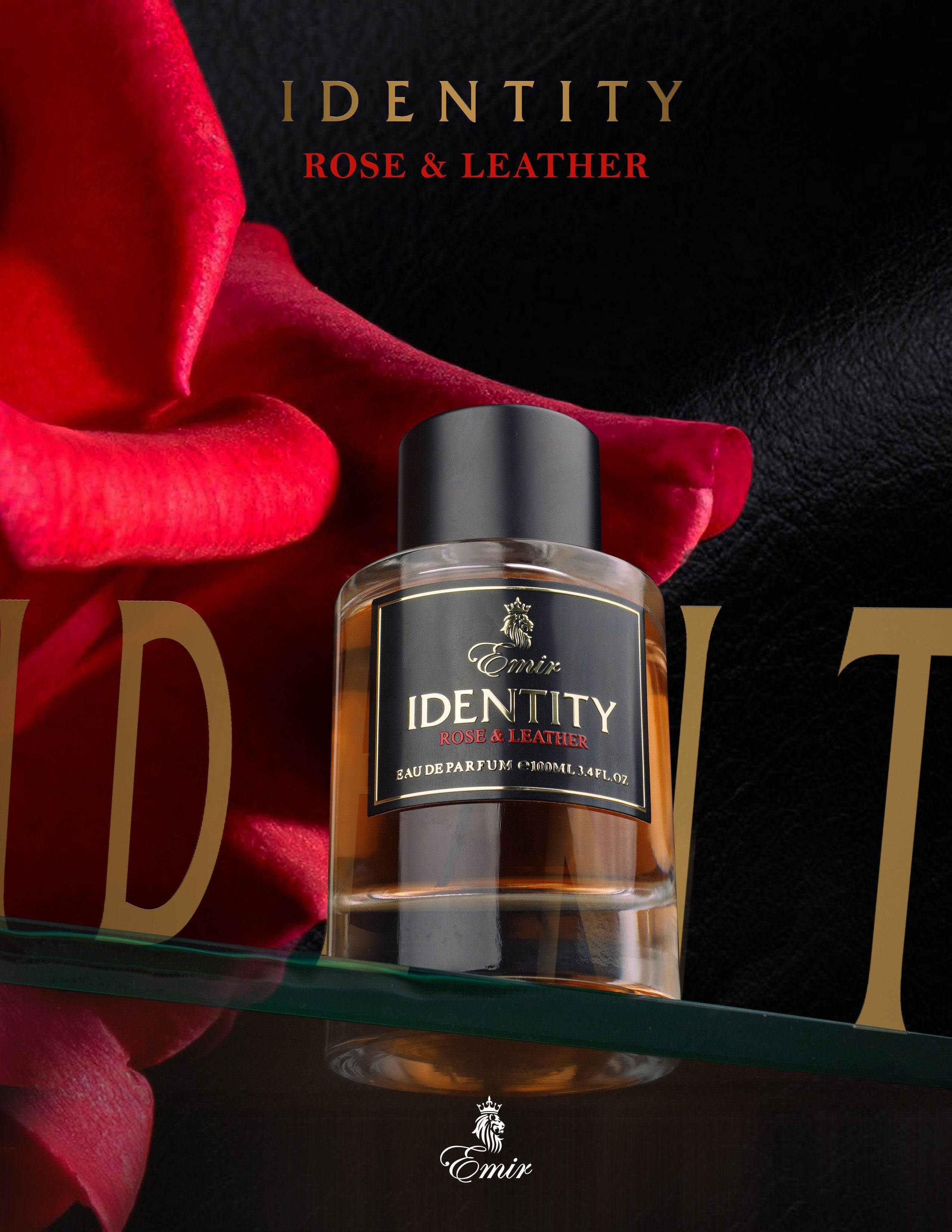 Emir Identity Rose & Leather Eau De Parfum 100ml 3.4 Fl.oz. Unisex Luxury Fragrance | Long Lasting