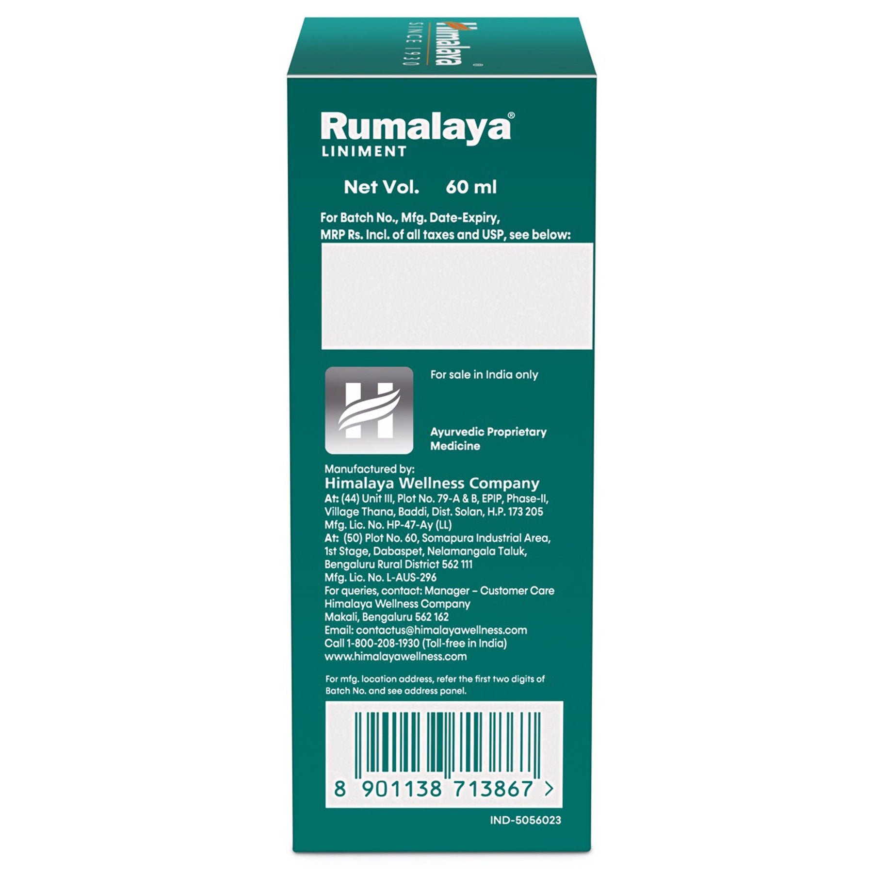 Himalaya Rumalaya Liniment, May Relieve Arthritis-Associated Joint Pain | 60ml