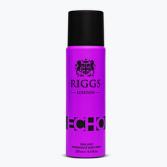 Riggs London Echo Perfumed Deodorant Body Spray 250ml 8.4 Fl.oz. For Unisex | Long Lasting