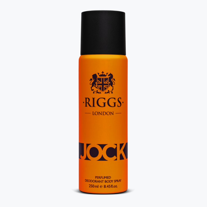 Riggs London Jock Perfumed Deodorant Body Spray 250ml 8.4 Fl.oz. Unisex Fragrance | Long Lasting