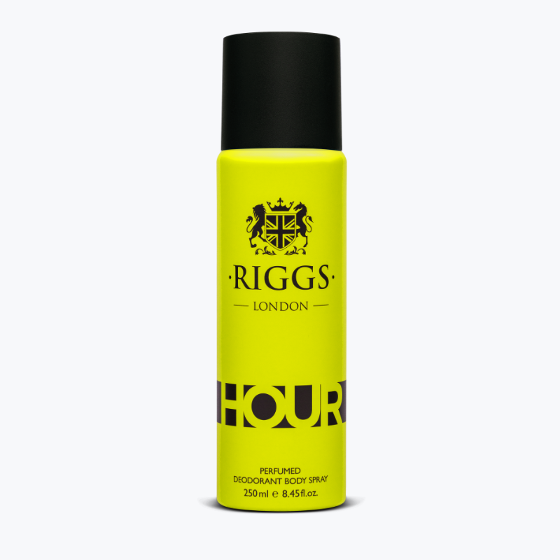 Riggs London Hour Perfumed Deodorant Body Spray 250ml 8.4 Fl.oz. Unisex Fragrance | Daily Wear