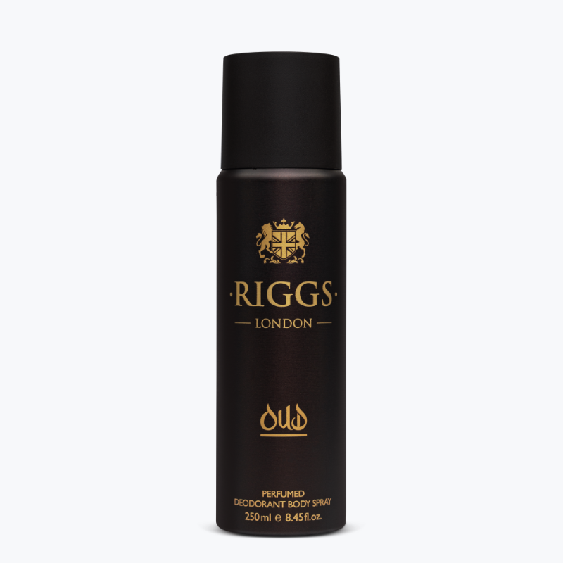 Riggs London Oud Perfumed Deodorant Body Spray 250ml 8.4 Fl.oz. Unisex Fragrance | Long Lasting