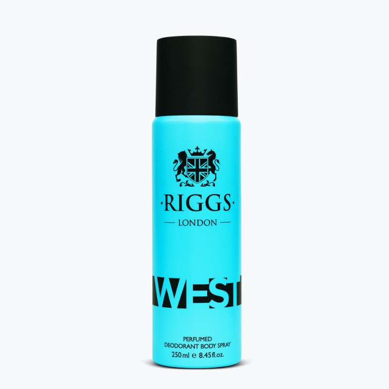 Riggs London West Perfumed Deodorant Body Spray 250ml 8.4 Fl.oz. For Unisex | Long Lasting