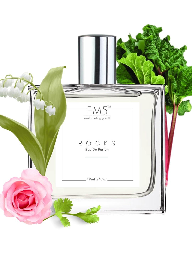 EM5 Rocks Unisex EDP Perfume 50 Ml 1.7 Fl.oz. | Strong & Long Lasting | Aromatic Amber Warm Spicy | Luxury Gift For Men & Women