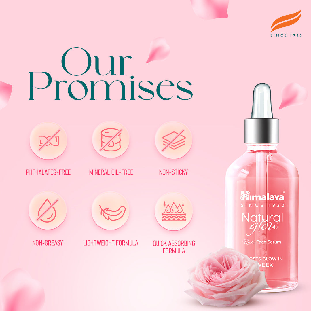 Himalaya Natural Glow Rose Face Serum, For Visibly Radiant & Plumper - Looking Skin | 30ml
