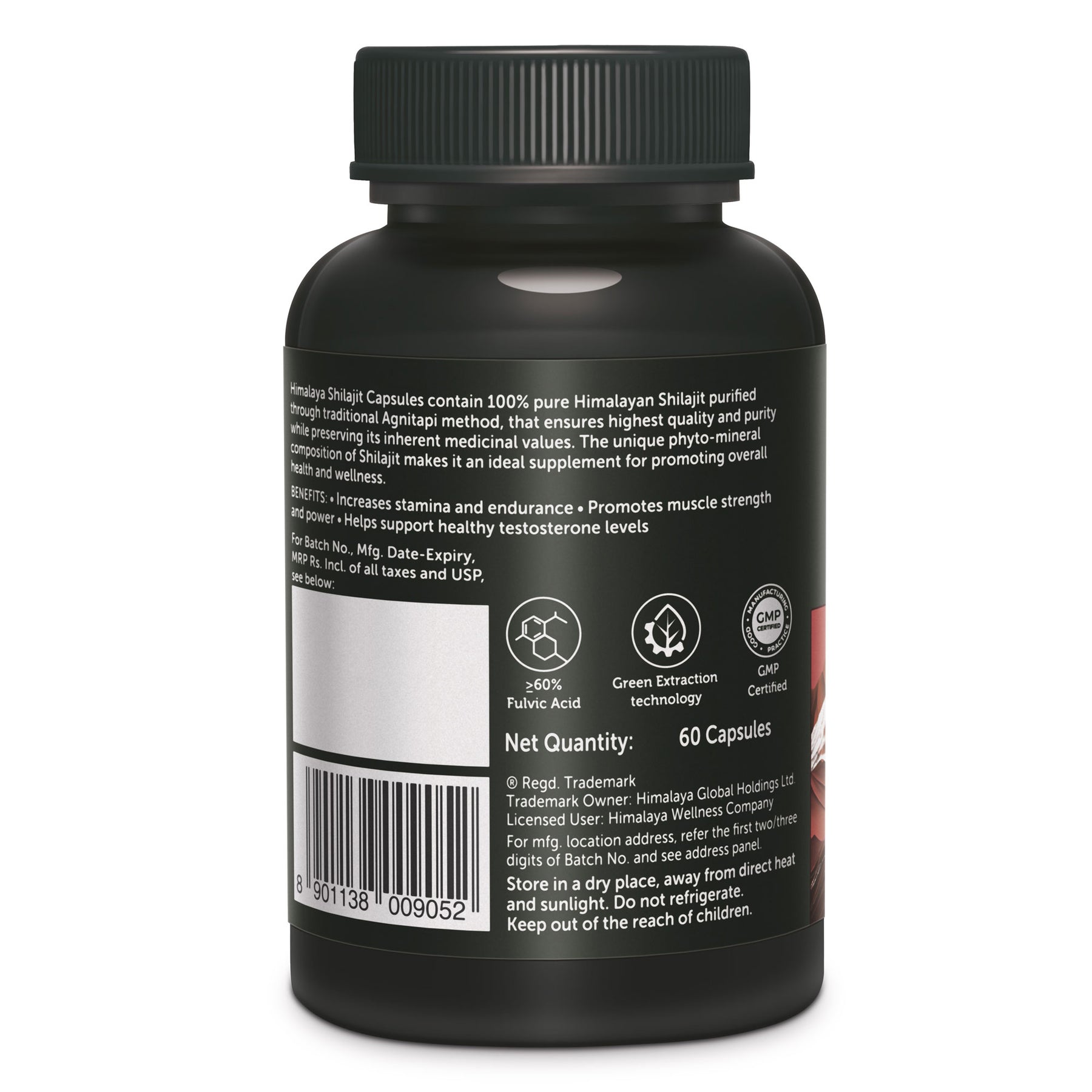Himalaya Shilajit, 100% Pure Himalayan Shilajit, Enhances Stamina, Energy & Power | Supports Healthy Testosterone Levels | 60 Capsules (Pack Of 5)