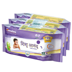 Himalaya Shishu Anand Baby Wipes, Keeps Baby's Skin Hydrated | 72 Wipes (Pack Of 2)