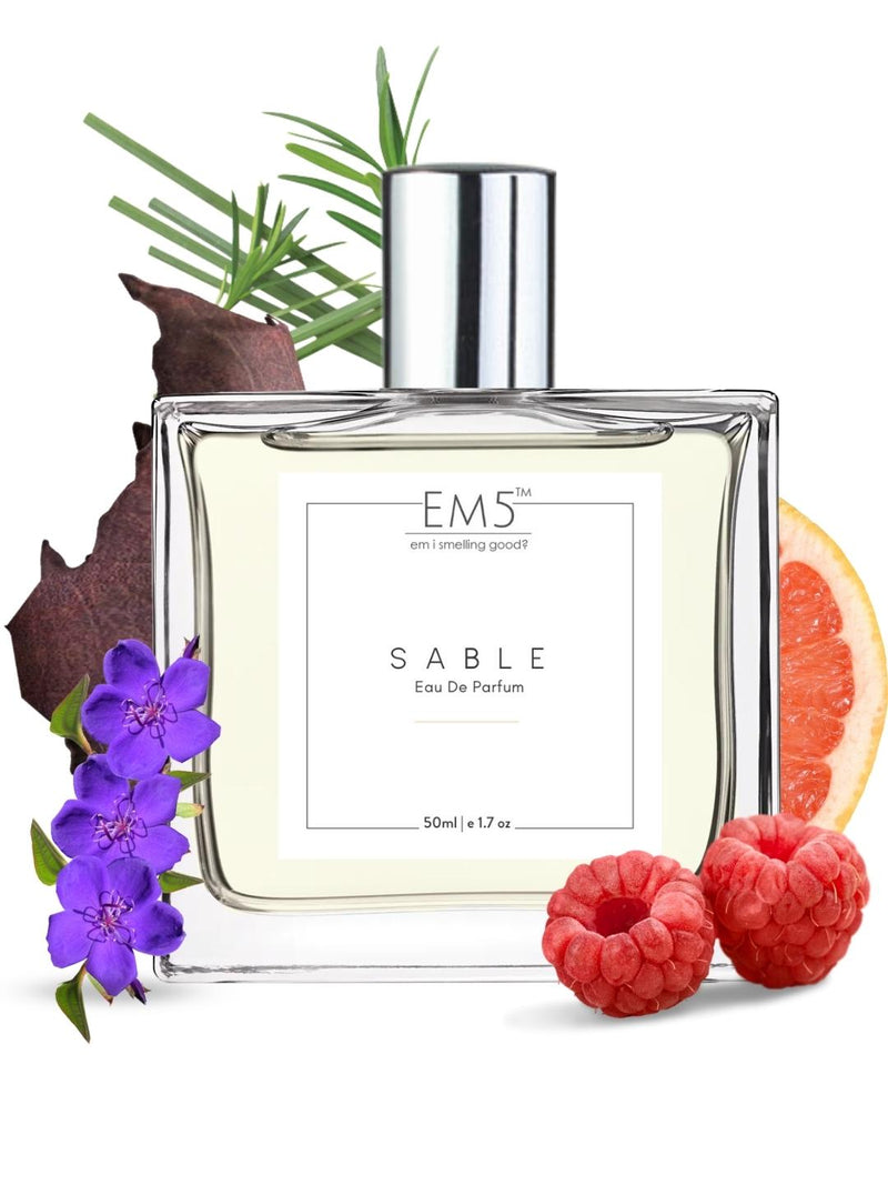 EM5 Sable Unisex Eau De Parfum 50 Ml 1.7 Fl.oz. | Strong And Long Lasting | Fruity Leather Aromatic | Luxury Gift For Men & Women