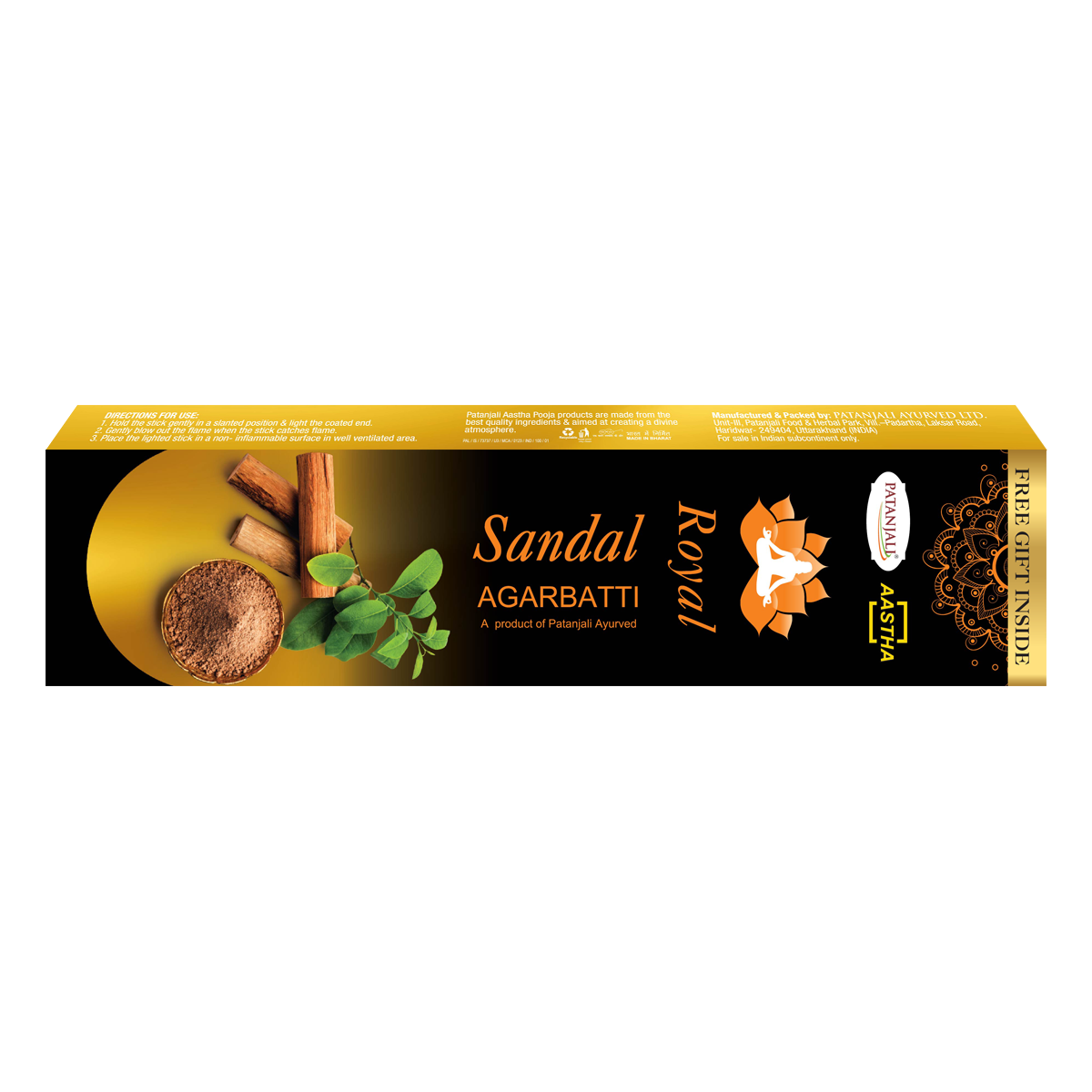 Patanjali Aastha Royal Sandal Agarbatti, With Exquisite, Soothing & Long Lasting Aroma | 90gm
