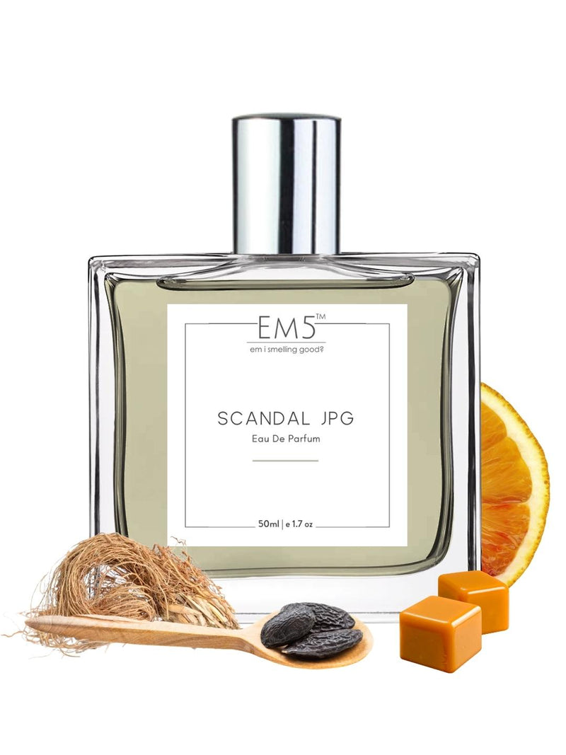 EM5 Scandal Jpg Perfume For Men | 50 Ml 1.7 Fl.oz. | Eau De Parfum | Strong And Long Lasting Spray | Citrus Aromatic Fresh Spicy | Luxury Gift For Him