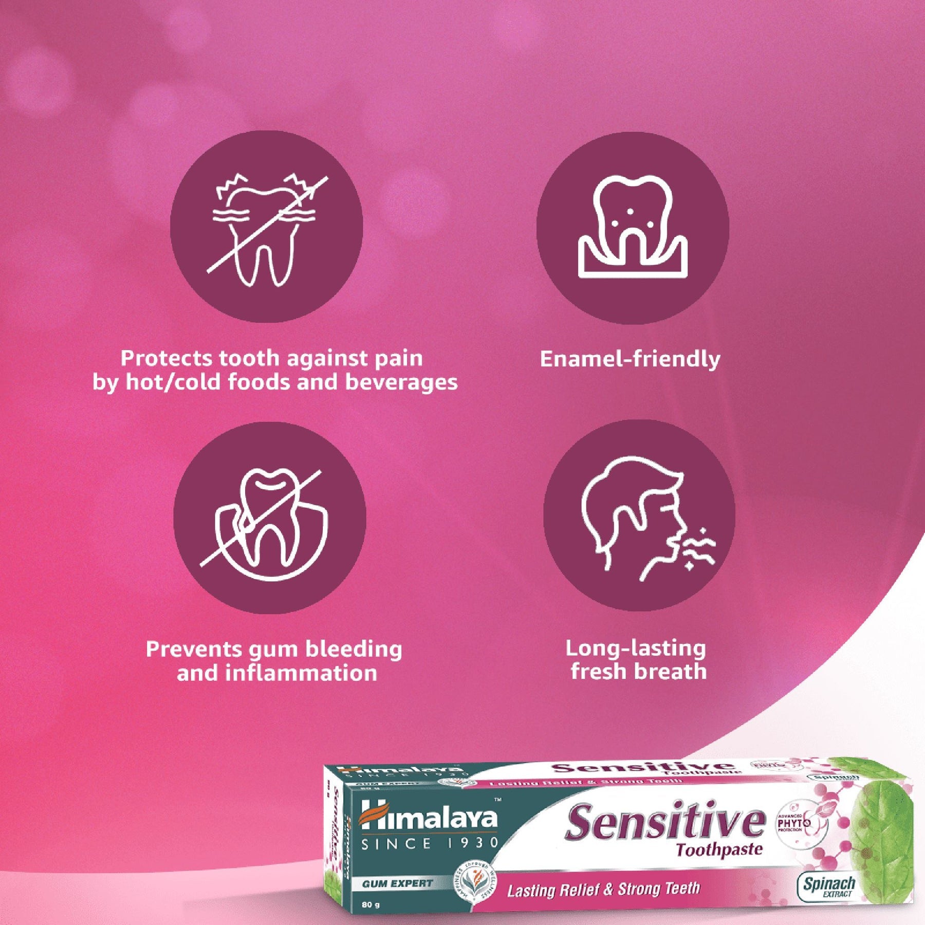 Himalaya Sensitive Toothpaste, Rapid & Lasting Relief From Sensitivity | 80gm