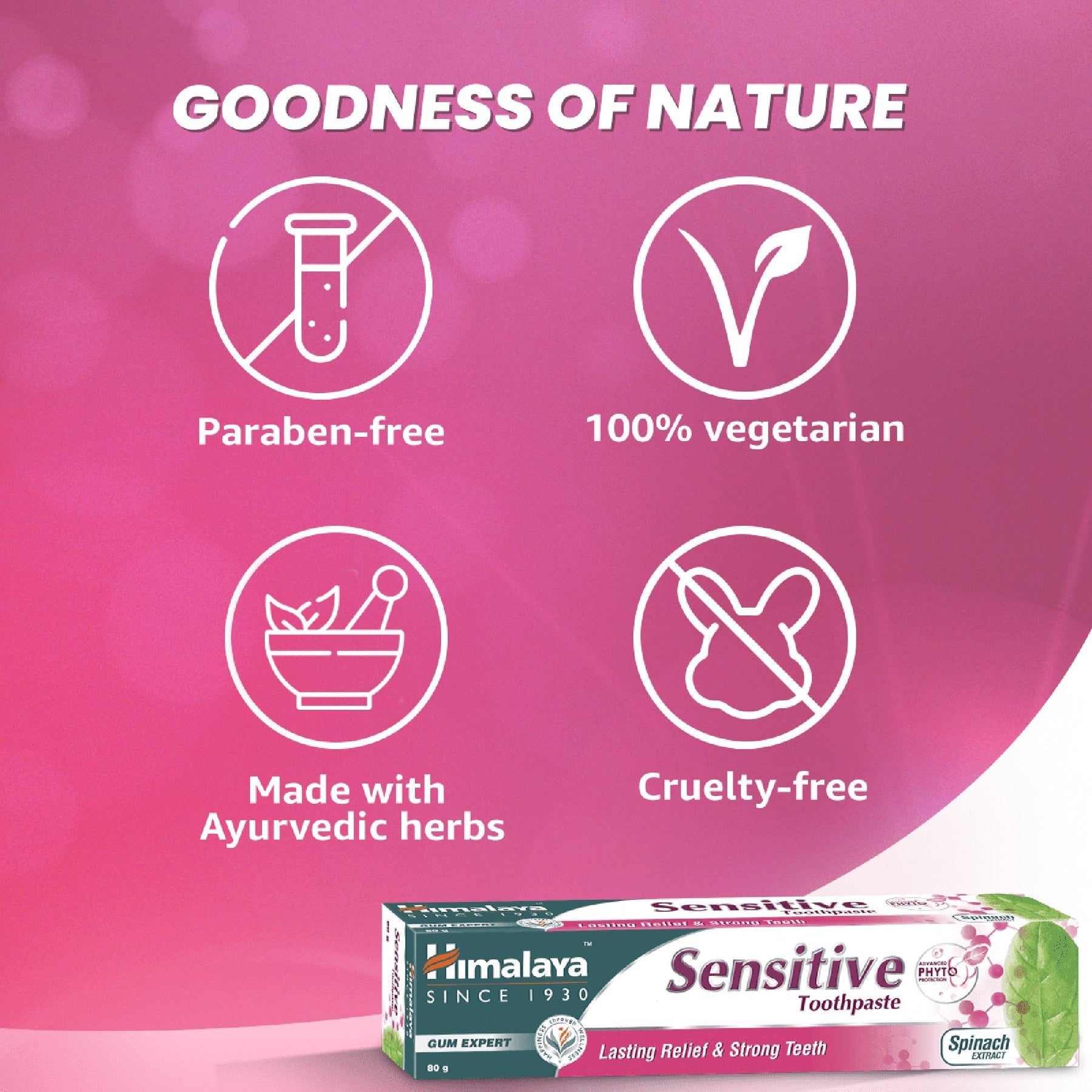 Himalaya Sensitive Toothpaste, Rapid & Lasting Relief From Sensitivity | 80gm