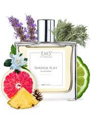 EM5 Shadow Play Unisex Perfume 1.7 Fl.oz. | Earthy Woody Sweet Citrus | Edp Spray For Men & Women | Strong & Long Lasting Fragrance | Luxury Gift For Him & Her