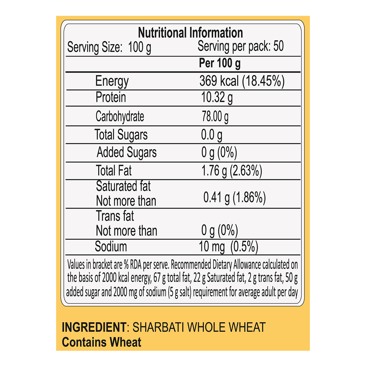 Patanjali Sharbati Whole Wheat Atta 5kg