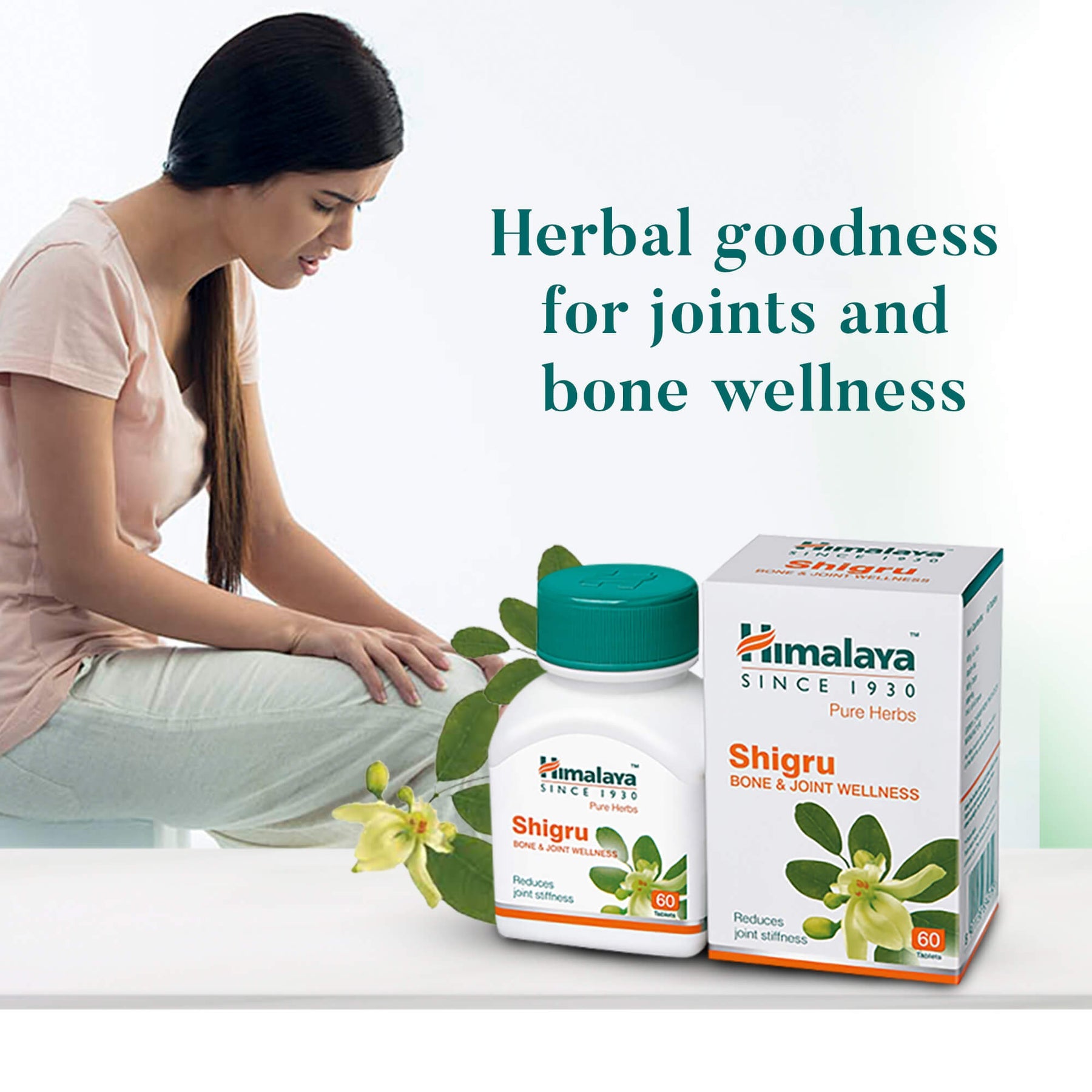 Himalaya Wellness Pure Herbs Shigru Bone & Joint Wellness Tablet | 60 Tablets (Pack of 2)