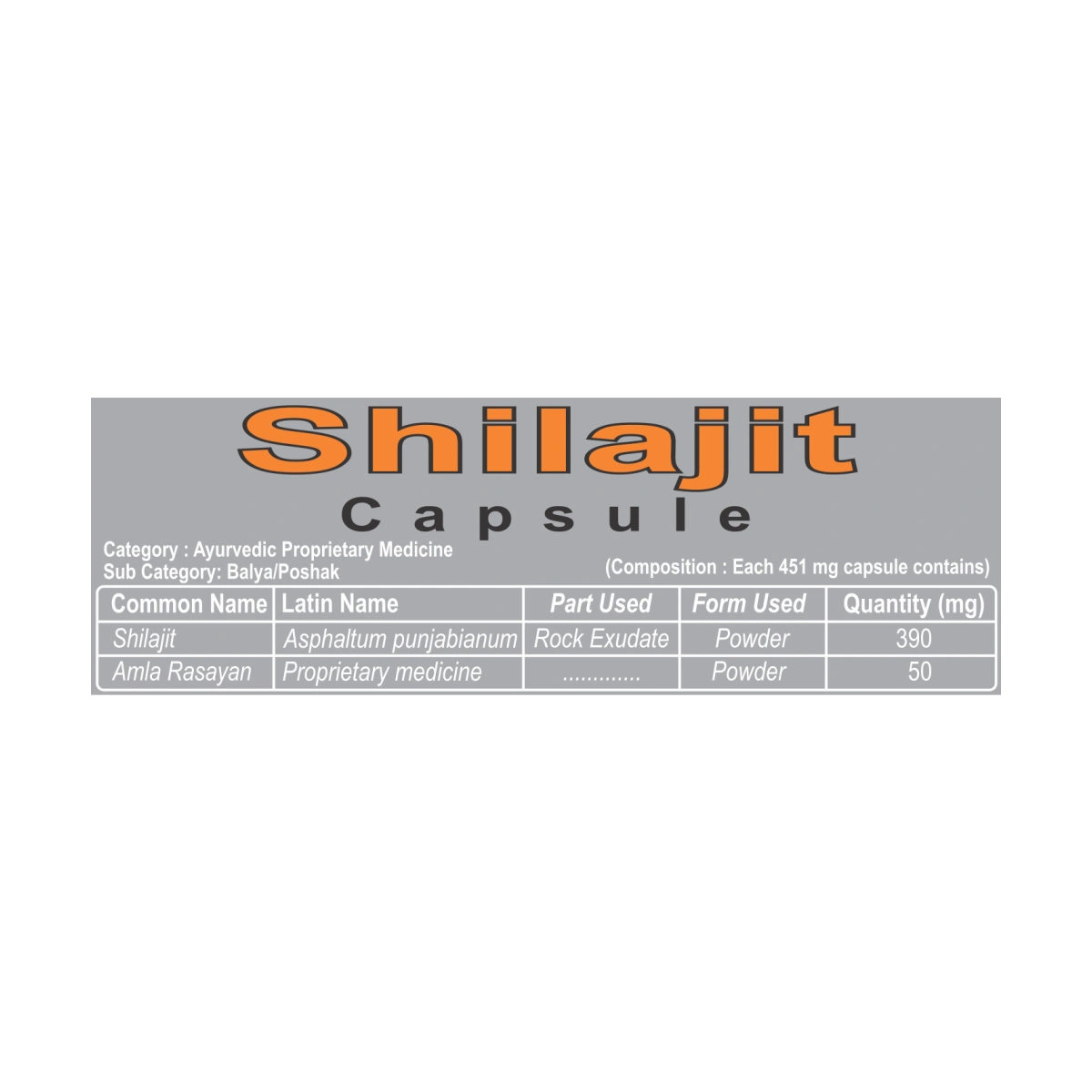 Patanjali Shilajit Capsules 11gm, 20 Capsules