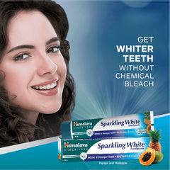 Himalaya Sparkling White Toothpaste, No Chemical Bleach | 80gm