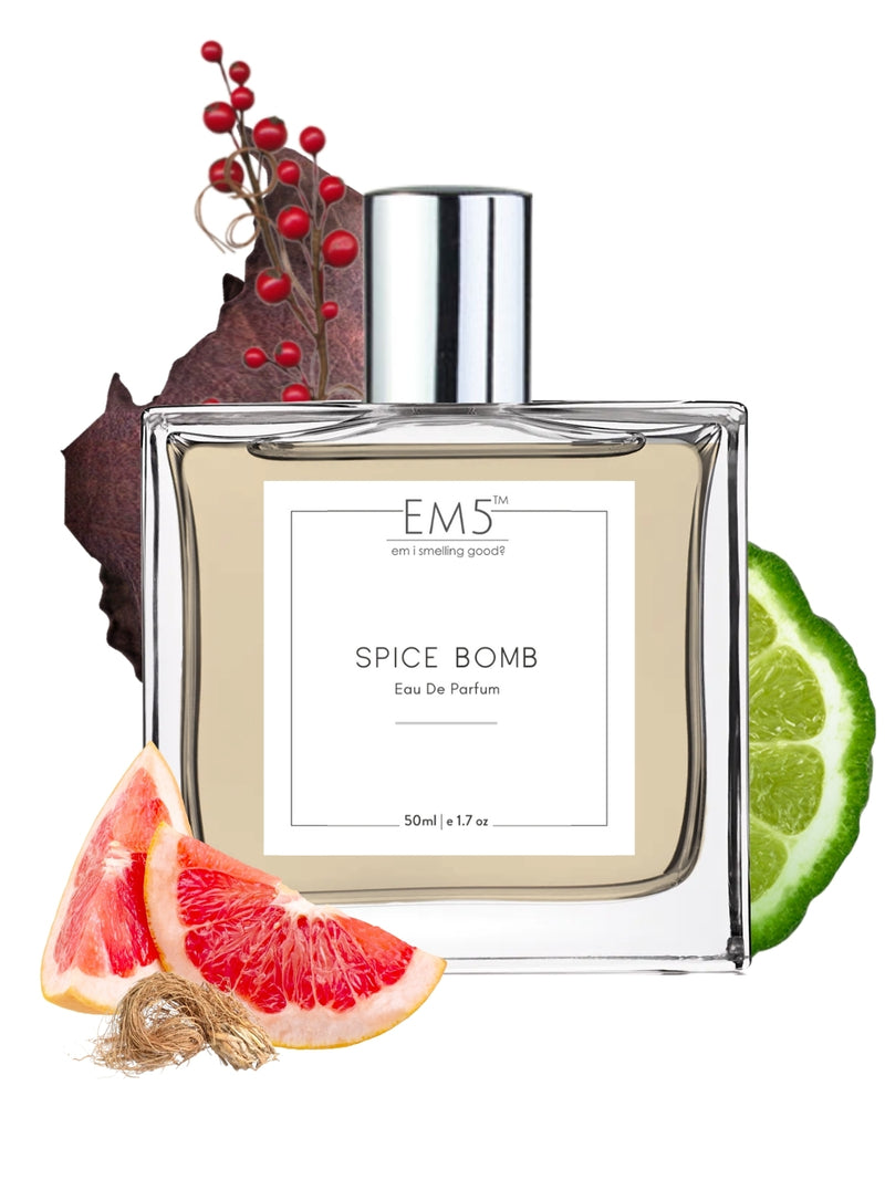 EM5 Spice Bomb Eau De Parfum For Men 1.7 Fl.oz. | Warm Spicy Cinnamon Tobacco Fragrance | Strong & Long Lasting Eau De Parfum | Luxury Gift For Him