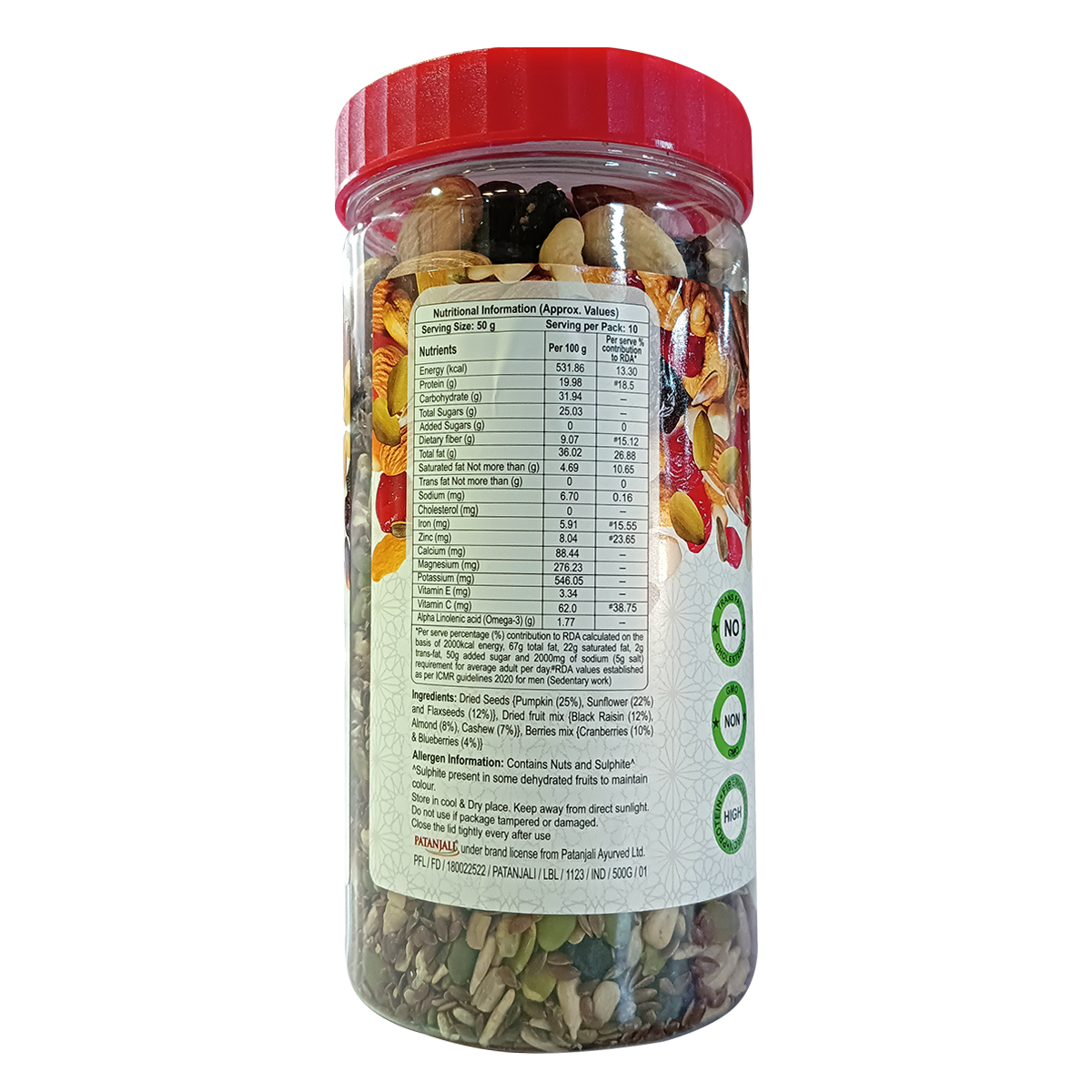 Patanjali Mix Dry Fruits With Berries & Seed 500gm