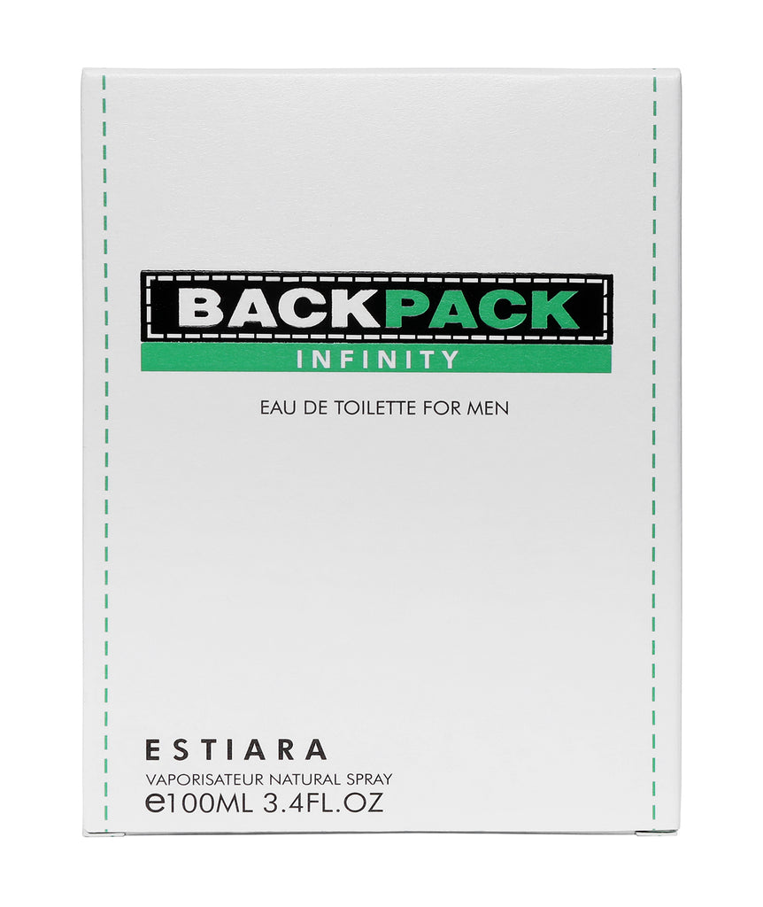 ESTIARA BACKPACK INFINITY WHITE EAU DE TOILETTE FOR MEN 100ML 3.4 FL.OZ.