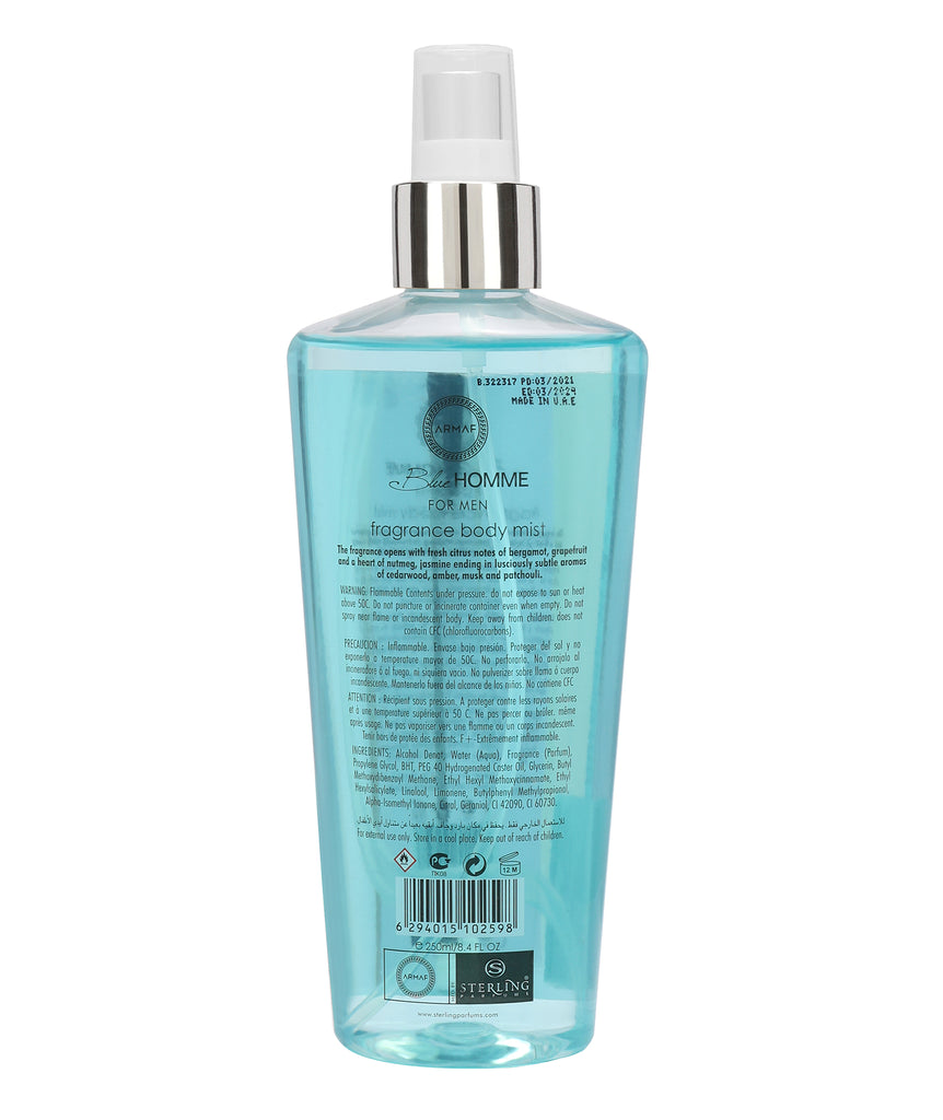 ARMAF BLUE HOMME MIST 250ML 8.4 FL.OZ.