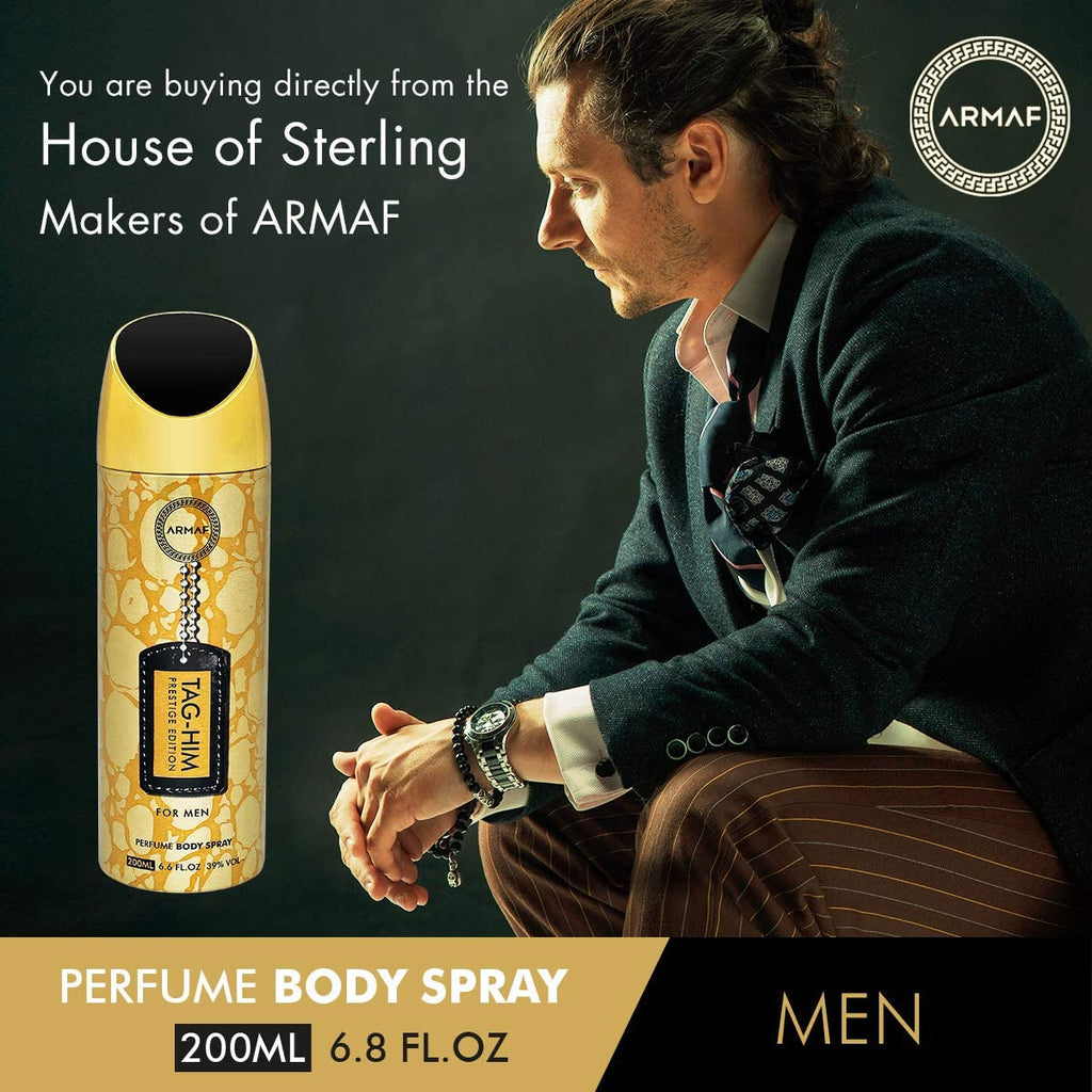 Armaf Tag Him Prestige Edition Perfume Body Spray 200ml 6.7 Fl.oz. Long Lasting | Daily Wear For Men | Alcohol Free