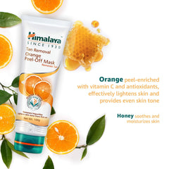 Himalaya Tan Removal Orange Peel-Off Mask, Removes Impurities, Lightens Skin Tone | 100gm