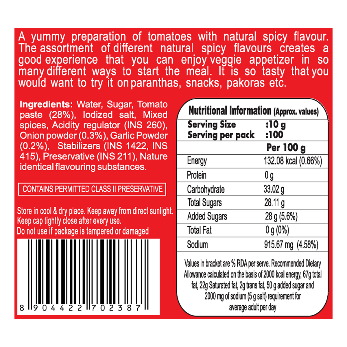 Patanjali Tomato Ketchup with Onion & Garlic 1kg