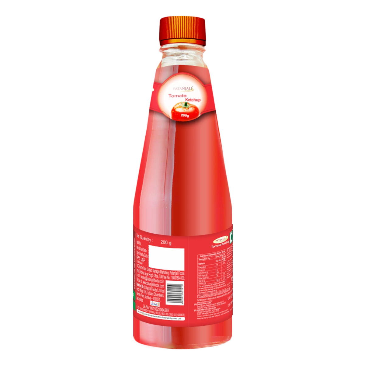 Patanjali Tomato Ketchup W/o Onion Garlic (B) 200gm
