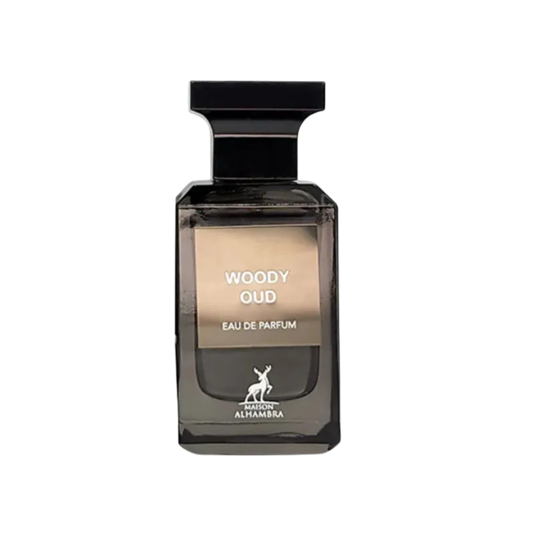 WOODY OUD BY MAISON ALHAMBRA EAU DE PARFUM 80ML 2.7 FL.OZ. UNISEX FRAGRANCE