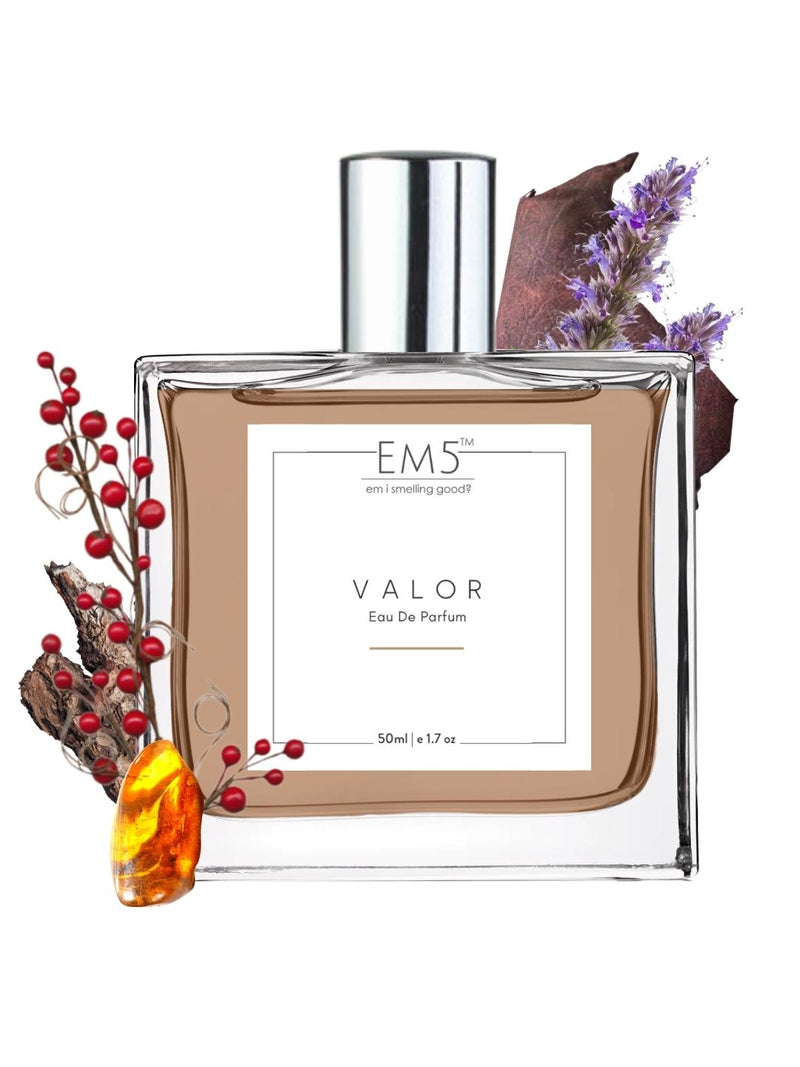 EM5 Valor Eau De Parfum For Men 50 Ml 1.7 Fl.oz. | Strong And Long Lasting | Spicy Woody Patchouli | Luxury Gift For Men