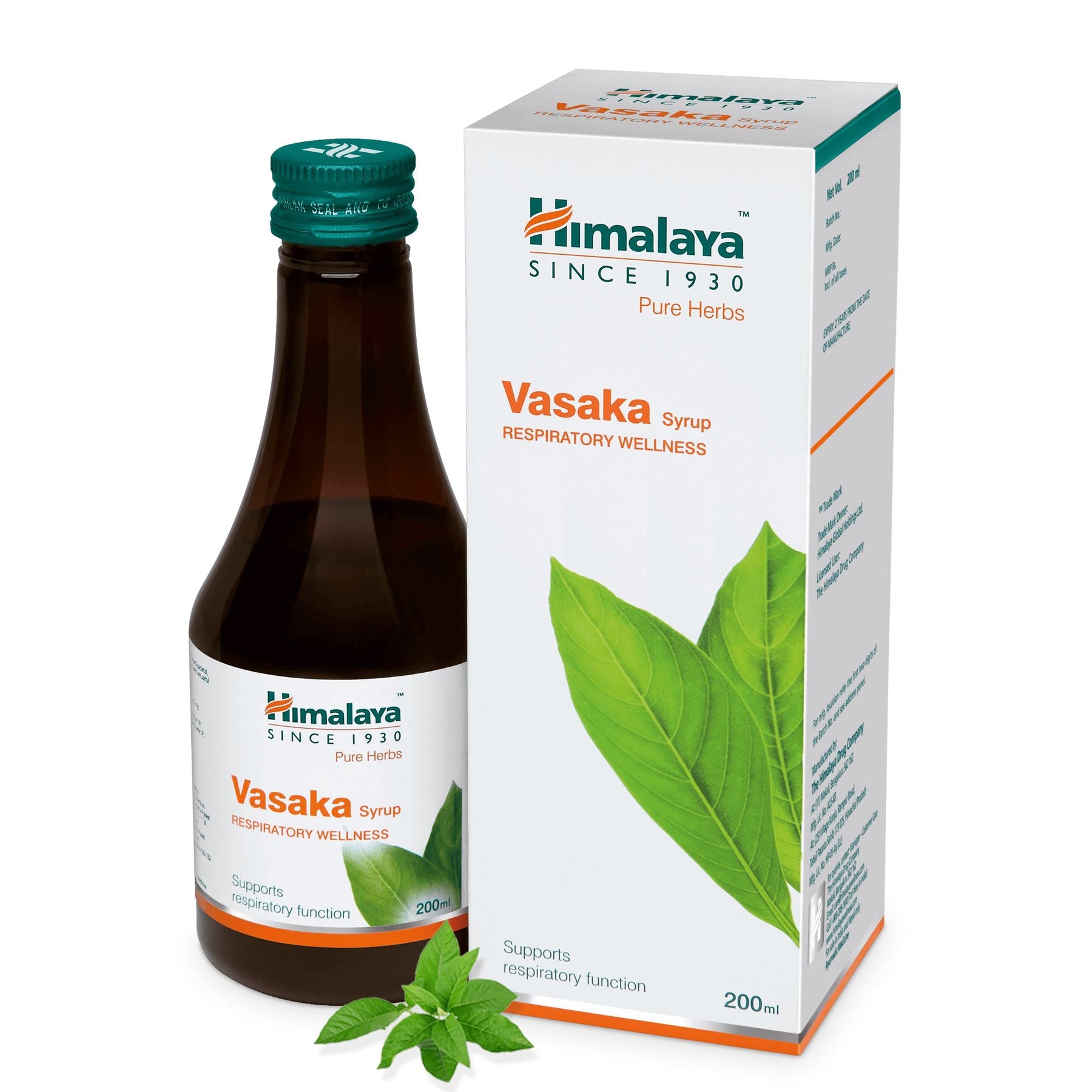 Himalaya Wellness Pure Herbs Vasaka Respiratory Wellness Syrup, Helps To Improve Lung Function | 200ml