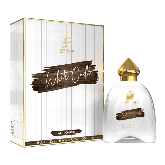 ADILQADRI WHITE OUDH PERFUME | STRONG MASCULINE WOODY OUDH FRAGRANCE | 100ML 3.4 FL.OZ. | LONG LASTING SCENT FOR MEN | EAU DE PARFUM