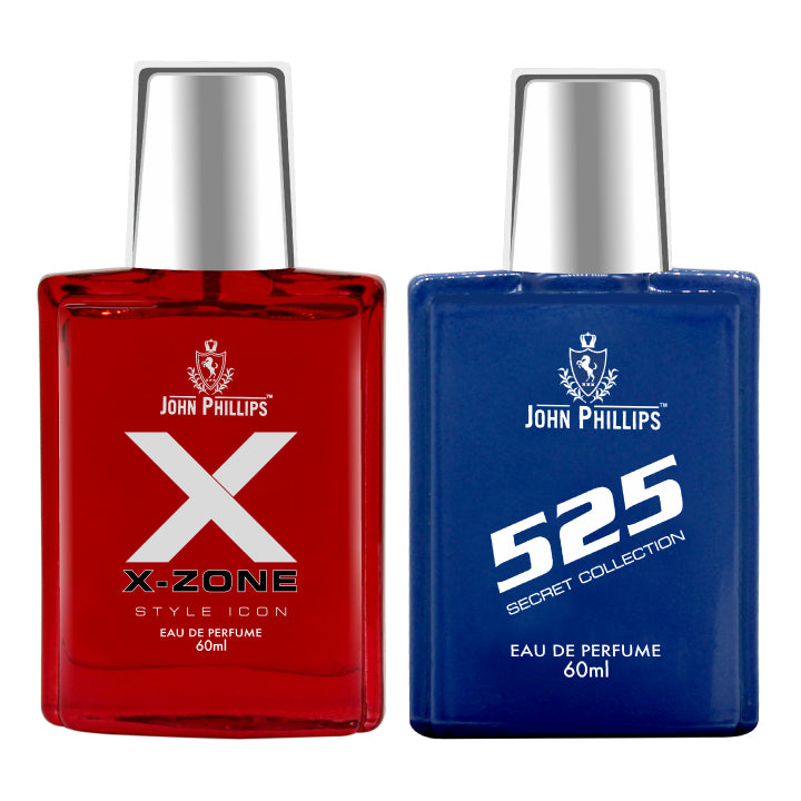 John Phillips Luxury X Zone & 525 Eau De Perfume 60ml 2 Fl.oz. Each Pack Of 2 For Men & Women