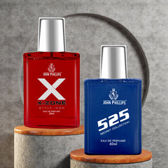 John Phillips Luxury X Zone & 525 Eau De Perfume 60ml 2 Fl.oz. Each Pack Of 2 For Men & Women