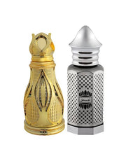 Ajmal Asher Concentrated Perfume 12ml 0.4 Fl.oz. & Khofooq Attar Gift Set 18ml 0.6 Fl.oz. | For Unisex Combo Of 2