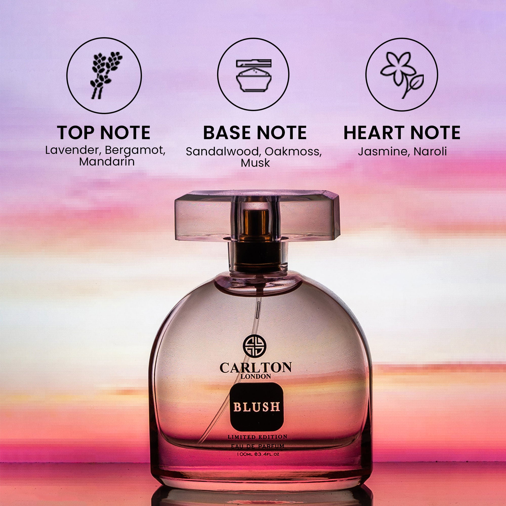 CARLTON LONDON LIMITED EDITION EAU DA PARFUM - WOMEN'S BLUSH 100ML 3.4 FL.OZ & MEN'S INCENSE PERFUME 100ML 3.4 FL.OZ.