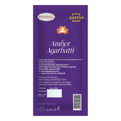 Patanjali Aastha Agarbatti Amber, With Exquisite, Soothing & Long Lasting Aroma | 120gm