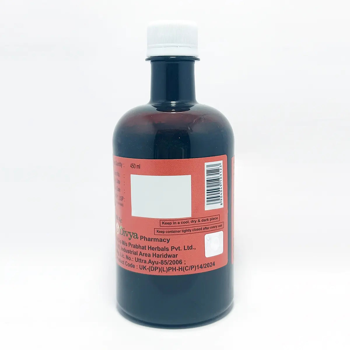 Patanjali Divya Arjunarista, With Arjuna, Draksa, Madhuka, Water, Guda, Dhataki, | 450ml
