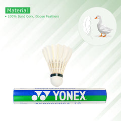 Yonex Aerosensa 10 Feather Badminton Shuttlecock , White | Pack Of 10