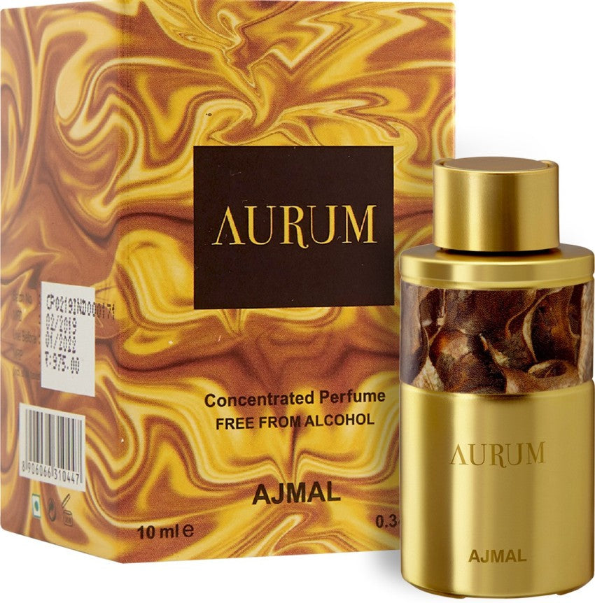 Ajmal Impresscp 10ml 0.3 Fl.oz. & Aurum 10ml 0.3 Fl.oz. Attar Perfum Oil Floral Musky, Woody Aromatic Non-alcohol For Unisex | Combo Of 2