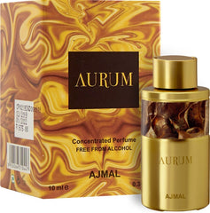 Ajmal Impresscp 10ml 0.3 Fl.oz. & Aurum 10ml 0.3 Fl.oz. Attar Perfum Oil Floral Musky, Woody Aromatic Non-alcohol For Unisex | Combo Of 2